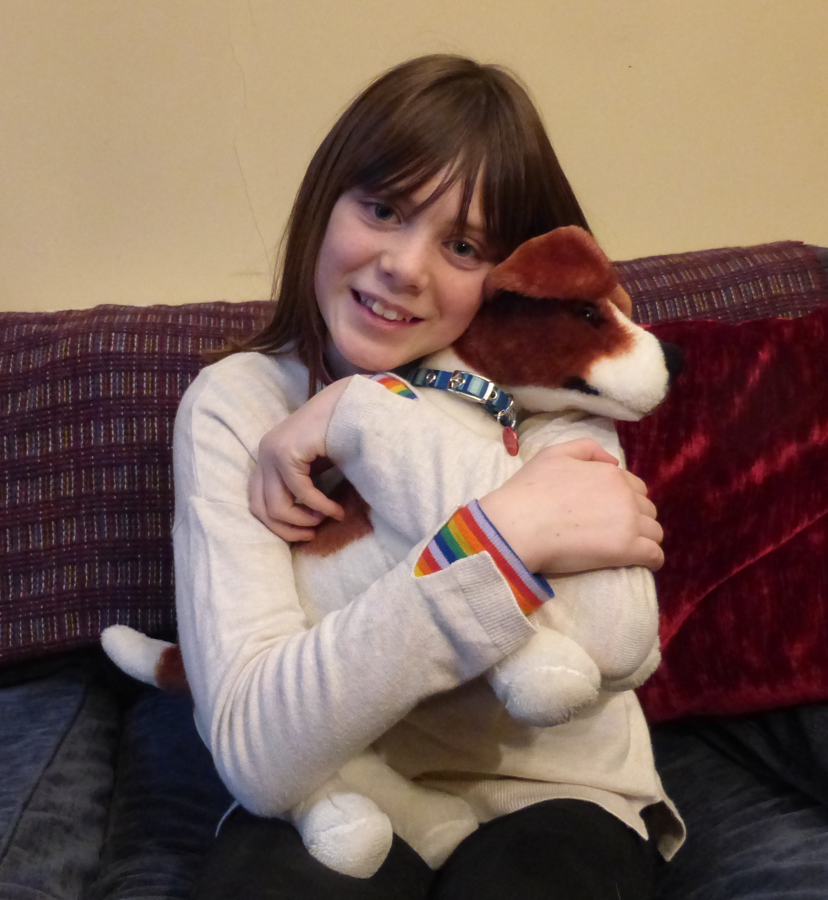 Why not try hugging a stuffed dog instead? 